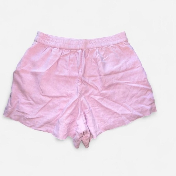 Women's Pink Linen Shorts - Picture 2 of 4